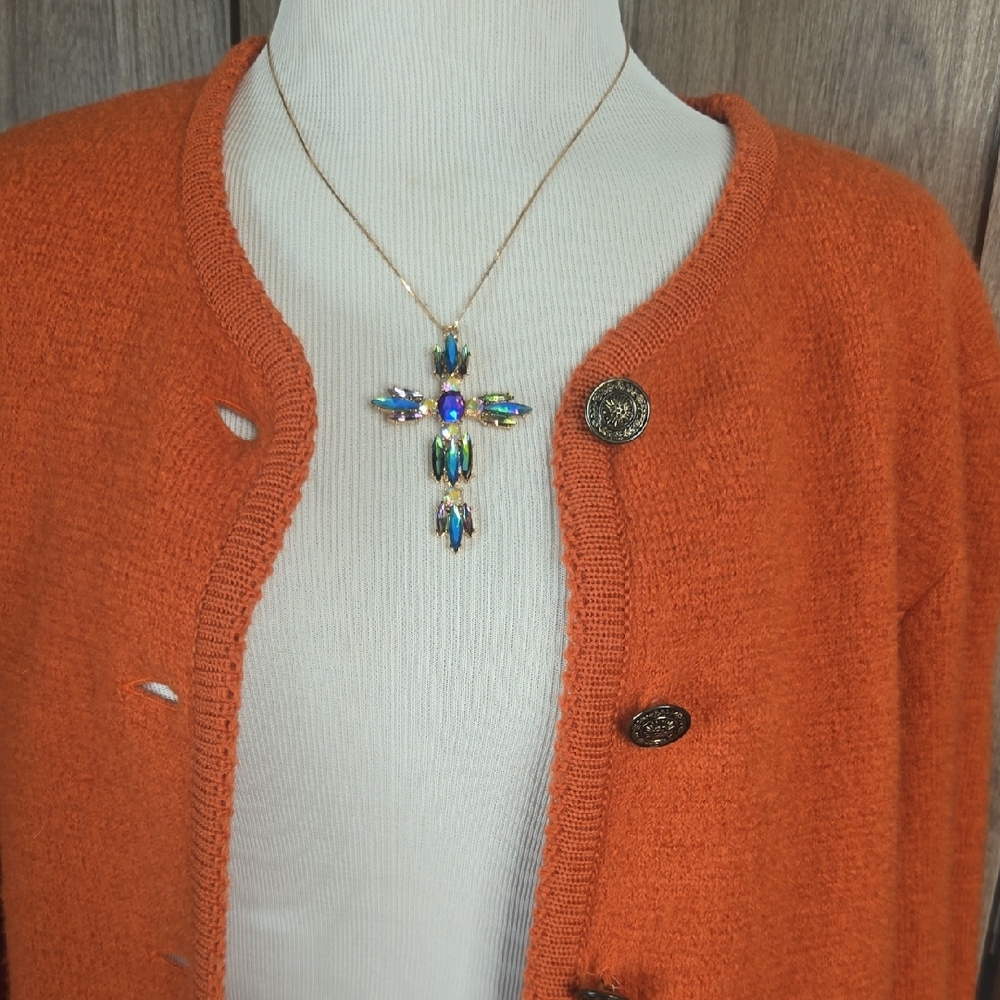 Pendant Bohemian Multicolor Cross Pendant Necklace